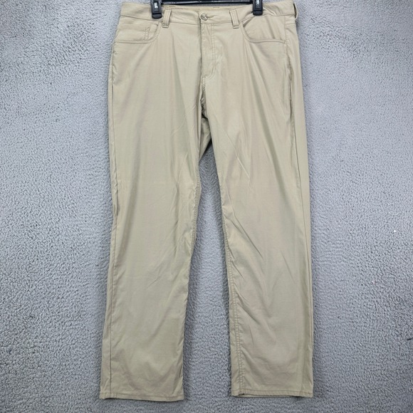 Eddie Bauer Mens Hiking Pants 36X30 Tan Adventure Camping Outdoor Nylon Blend
